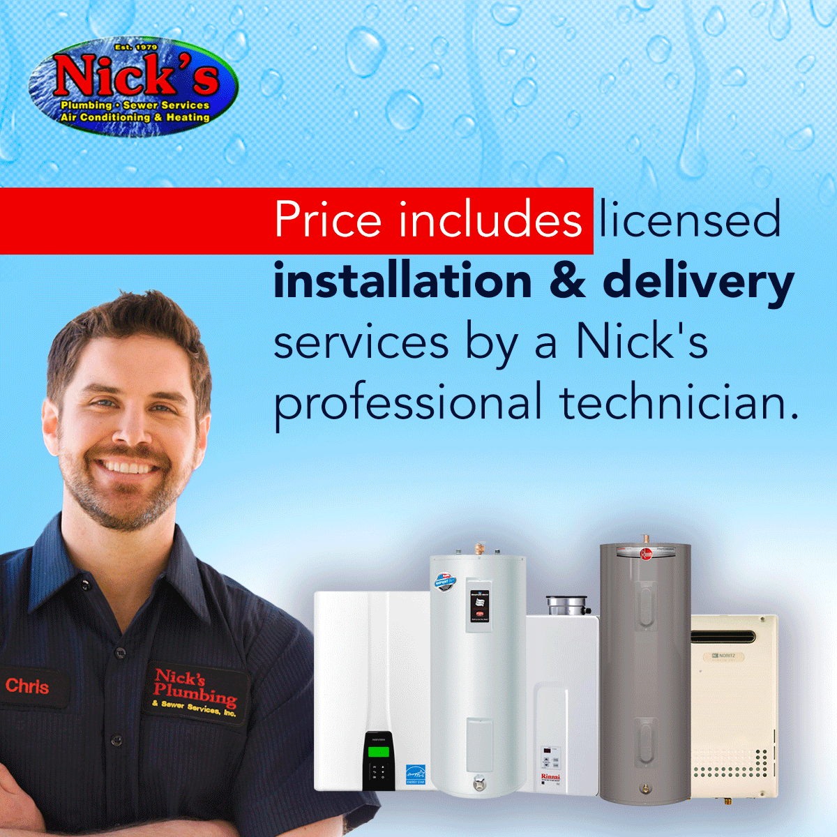 Installed Price - NORITZ Tankless Water Heater Mid-Efficiency NR-98 Residential